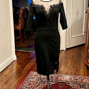 Paper doll black wiggle dress